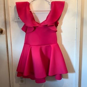 Hot pink ruffles romper